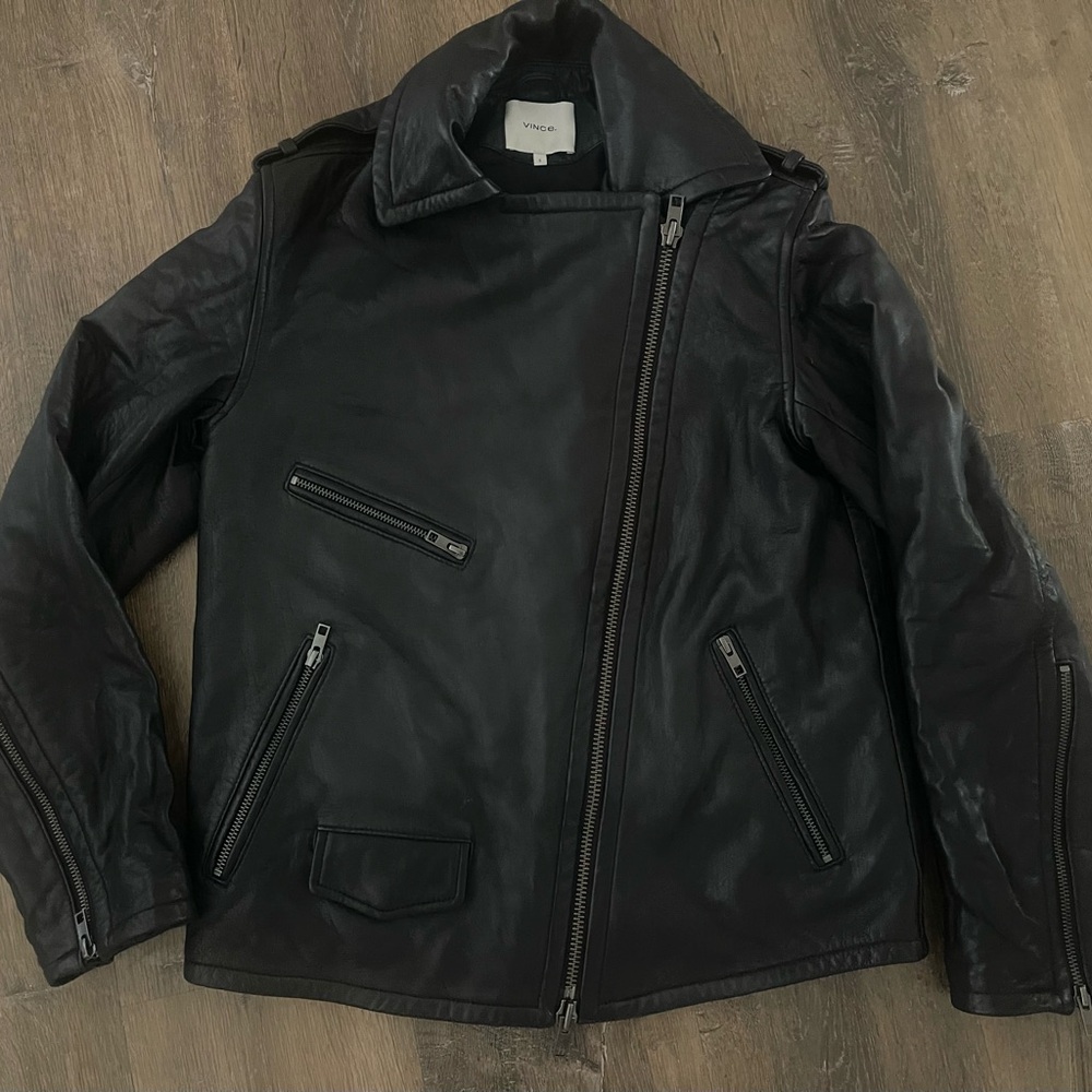 Vince Black Leather Jacket